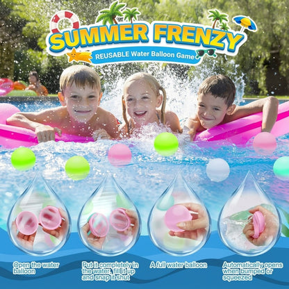 SplashJoy Reusable Water Balloons – Quick Fill Self-Sealing Splash Balls
